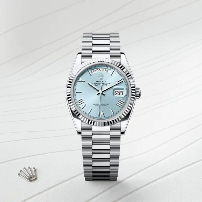 Rolex Day-Date 36 Ice blue dial, M128236-0018 - GASSER